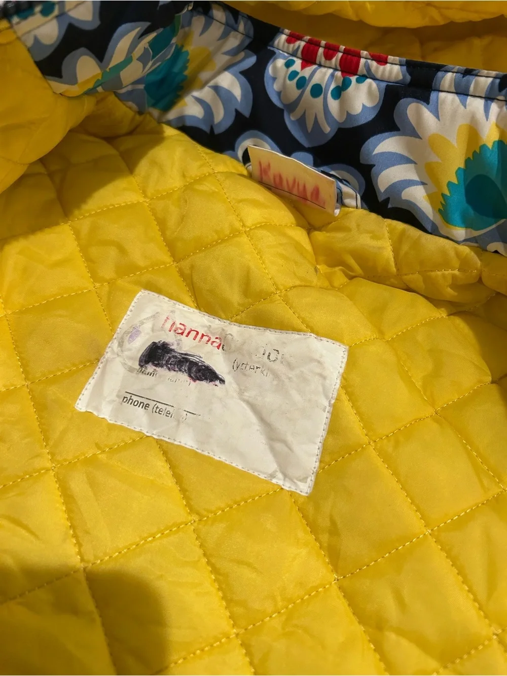 Hanna Andersson winter jacket quilted interior abstract print size 100 (4)